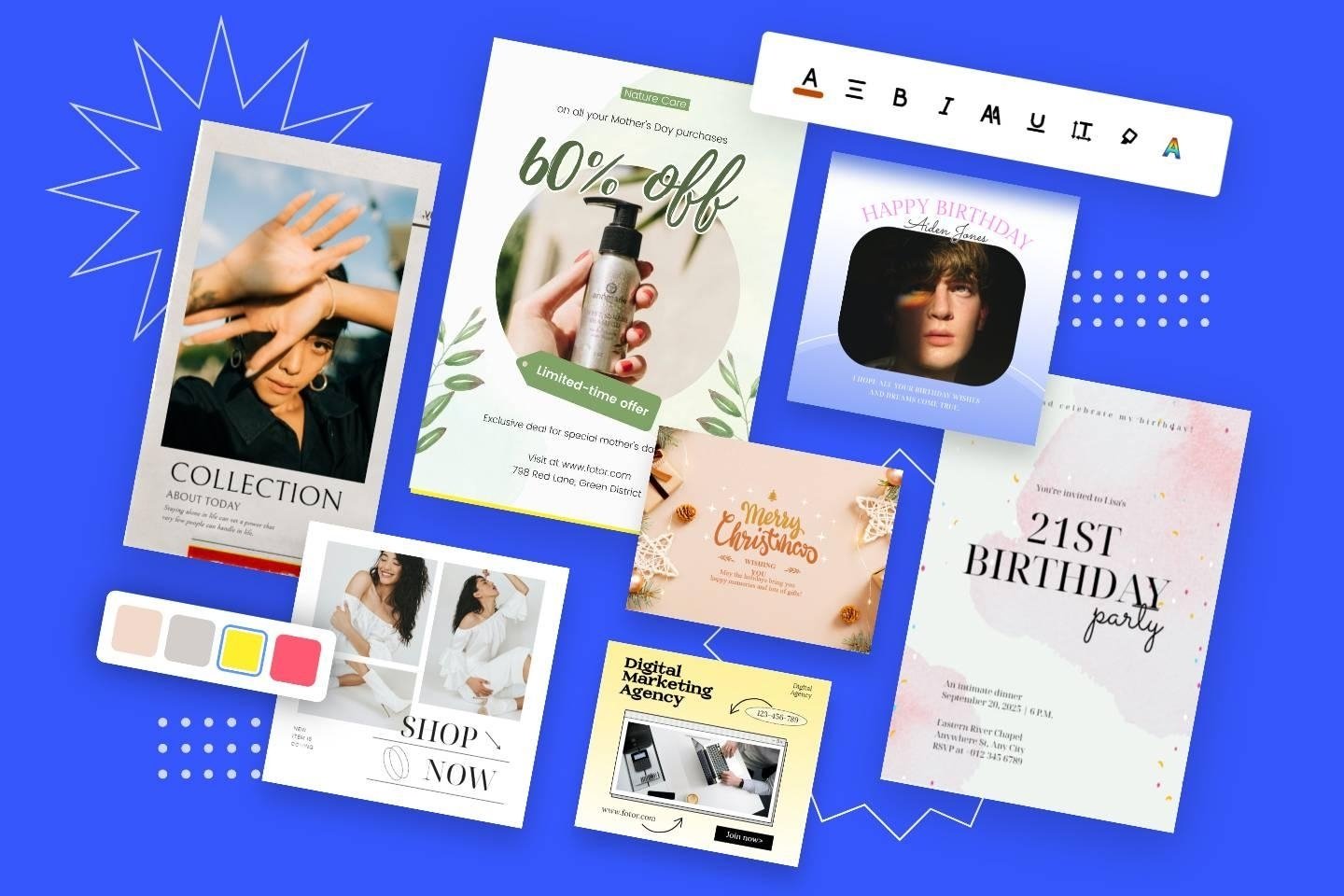 Create designs easily with Fotors free online graphic designer