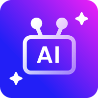 パープルグラデーションの色合いのAIアイコン